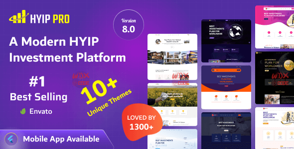 High Quality Hyip pro Deposit Website (Mobile View)