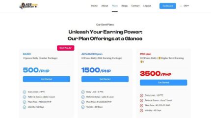 Ads Earn Company Investment PHP Script