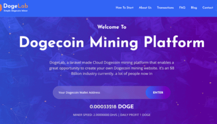 Cloud DogeCoin Mining Script PHP Source Code