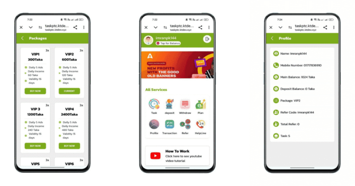 Task PTC Investment PHP Script