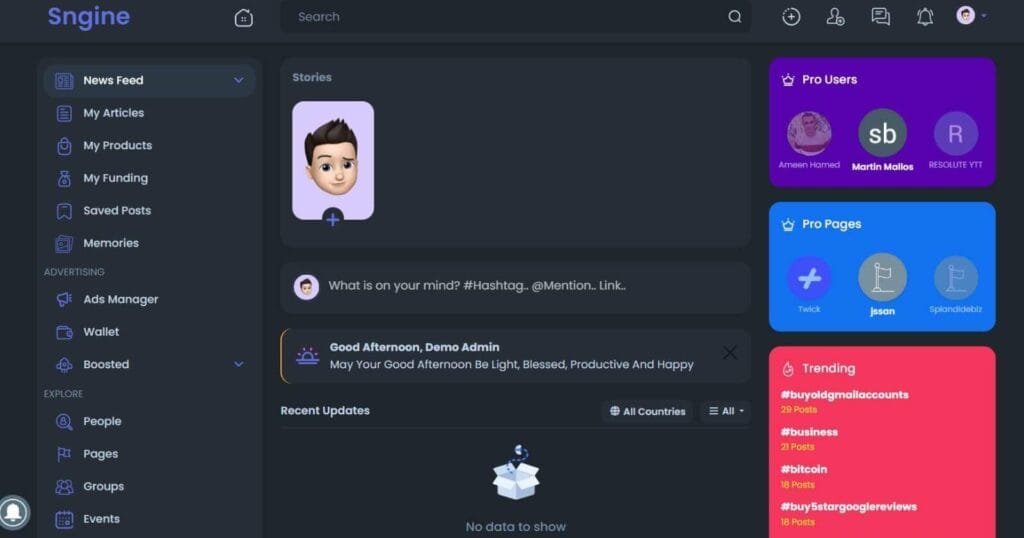 Sngine - Ultimate PHP Social Network Platform Script Download