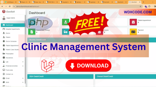 Complete Free Clinic Management System in PHP and MySQL